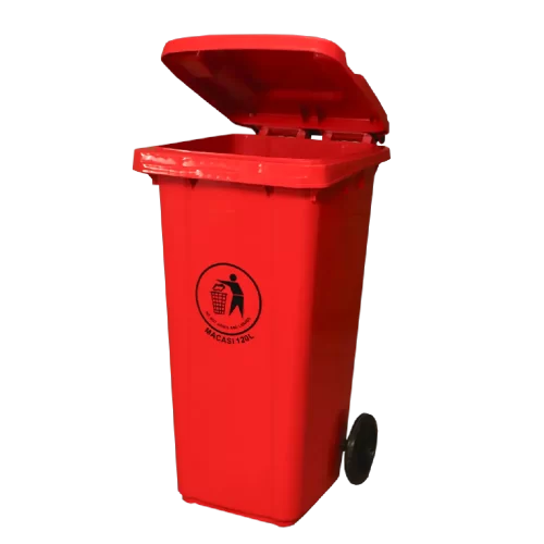 Basurero 120 litros c/ruedas - Rojo