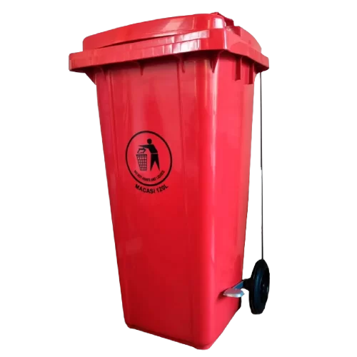 Basurero 120 litros c/pedal - Rojo