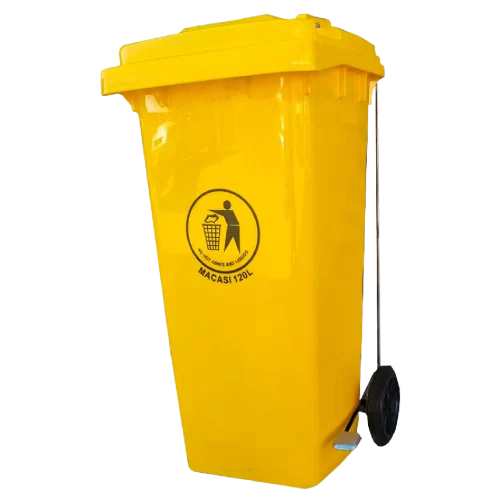 Basurero 120 litros c/pedal - Amarillo